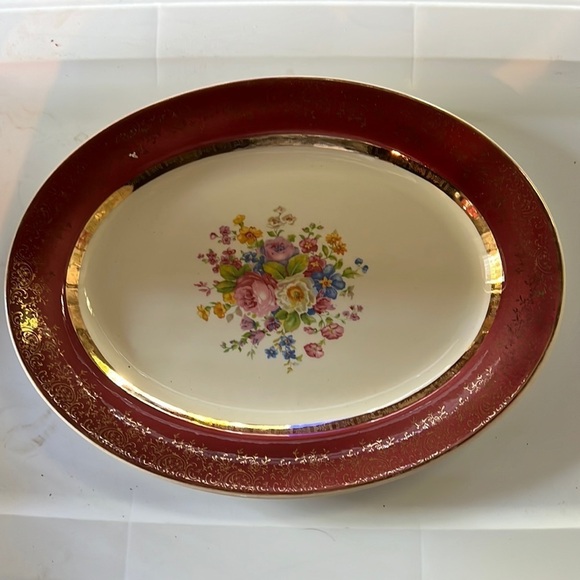 Vintage Aristocrat by Salem China 23K Gold Floral Large Plate